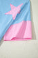 Aruba Blue Frayed Denim Star Patched Oversize T Shirt