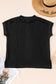 White Textured Knit Exposed Stitching T-shirt