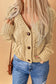 Beige Front Pockets Buttons Textured Cardigan