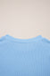 Corded Knit Color Block Pocketed Crew Neck T Shirt