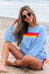 Black Striped Accent Pullover and Shorts Two Piece Casual Set
