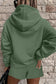 Navy Blue Button Drawstring Hooded Pullover and Casual Short Set