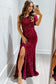 Pitaya Pink One Shoulder Thigh High Split Bodycon Sequin Gown