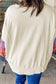 Beige Plus Size Multicolor Plaid Patchwork Sleeve Pullover Top