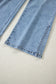 Myosotis Slit Leg High Rise Drawstring Casual Jeans