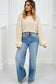 Mist Blue Distressed Detail Tummy Control Raw Hem Jeans