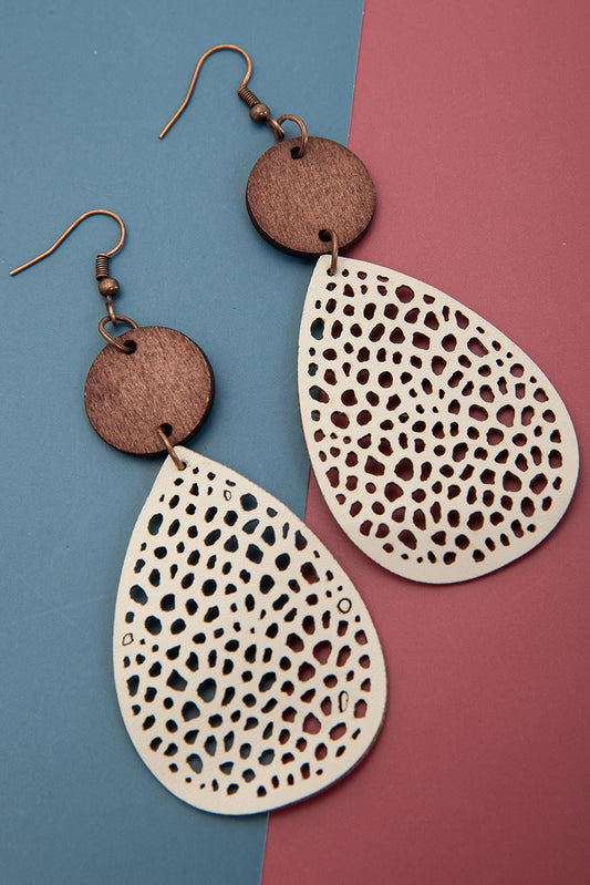 Cut-Out Water Drop Hook Earrings