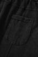 Black Mineral Wash Exposed Seam Drawstring High Waist Wide Leg Cargo Pants