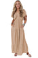 Textured V Neck Flutter Sleeve Ruffled Maxi Dress