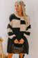 Black Stripe Two in One Knitted Top High Waist Splicing Hem Sweater Dress