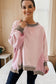 Smoke Green Color Block Mix Texture Waffle Patchwork Oversize Sweatshirt