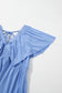 Textured V Neck Flutter Sleeve Ruffled Maxi Dress