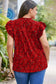 Black Rose Floral Print Ruffle Sleeve Plus Size Shift Top