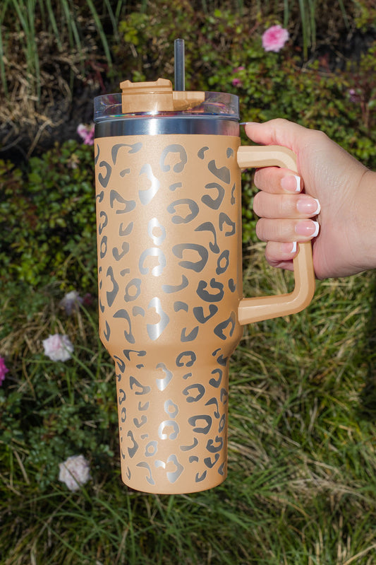 Beige Leopard Spotted Double Insulated Cup 40oz