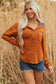 Straw Yellow Contrast Plaid Hood Patchwork Chest Pocket Henley Top