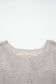 Seagrass Hollow Out Knit 7/8 Sleeve Casual Sweater