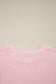 Corded Knit Color Block Pocketed Crew Neck T Shirt