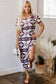 Red Western Aztec Printed Long T-shirt Dress