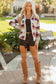 Multicolour Western Aztec Striped Patchwork Double Flap Pocket Raw Hem Shacket