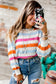 Striped Knitted Loose Sweater