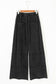Black Mineral Wash Exposed Seam Drawstring High Waist Wide Leg Cargo Pants