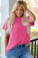 Myosotis Plain Corded Knit Mock Neck T Shirt