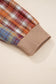 Beige Waffle Stripe Plaid Patchwork Henley Knit Top