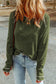 Gray Textured Round Neck Long Sleeve Top