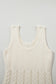 Beige Mix Texture Knitted Sleeveless Sweater Dress