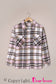 Pink Geometric Plaid Print Pocketed Shacket