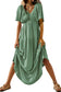 Textured V Neck Flutter Sleeve Ruffled Maxi Dress