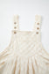 Beige Checkered Pocketed High Waist Wide Leg Overall