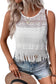 White Lace Crochet Fringed Tank Top