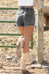 High-rise Drawstring High Waist Casual Denim Shorts with Pockets