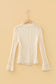Apricot Flounced Long Sleeve Mock Neck Sheer Lace Top