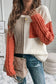 Gold Flame Colorblock Patched Pocket Drop Shoulder Sweater