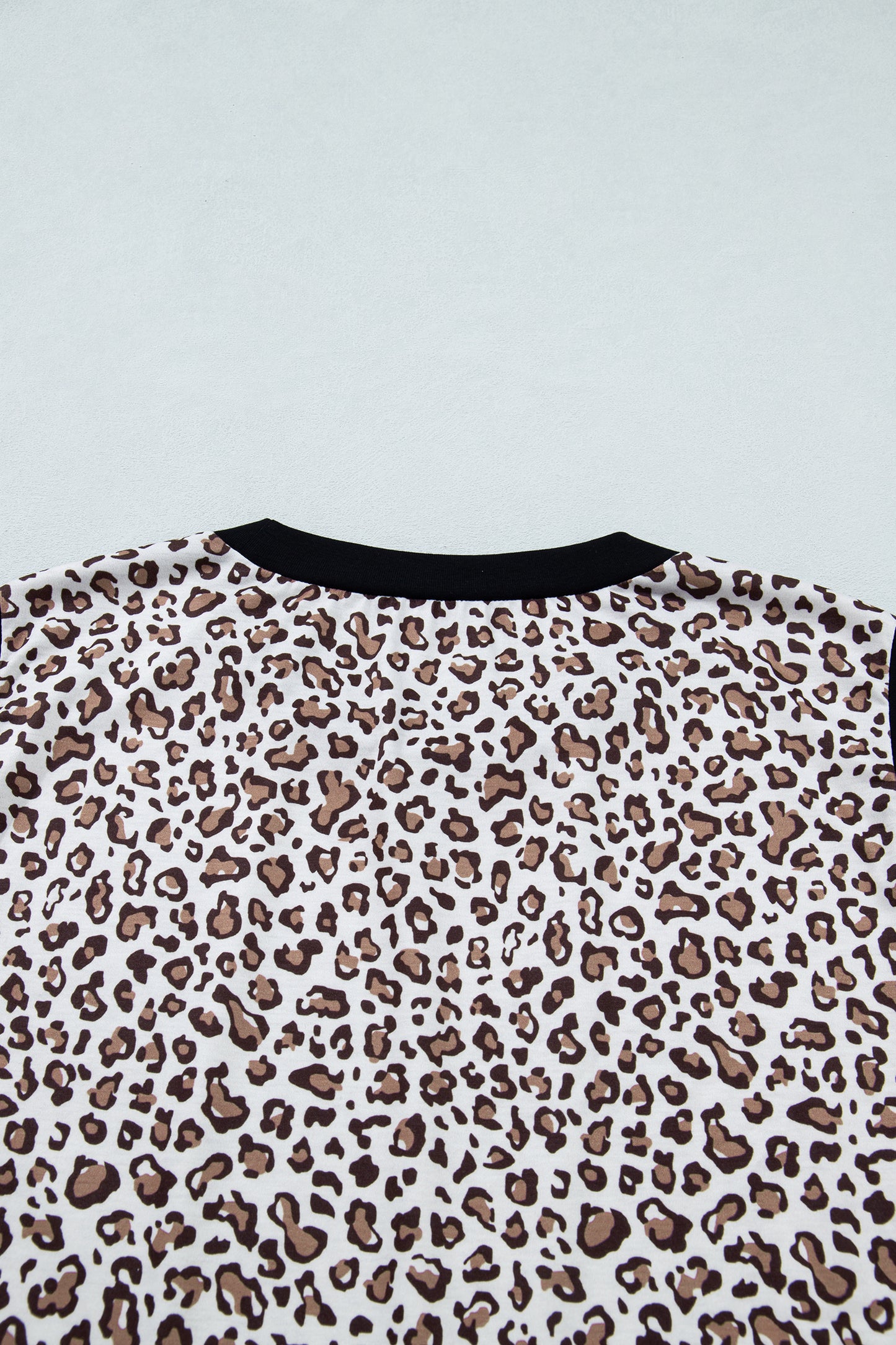 Khaki Contrast Trim Plus Size Leopard Vest