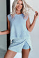 Myosotis 2 Pieces Mineral Wash Cotton Tank Top Lined Split Skirt Set