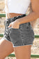 High-rise Drawstring High Waist Casual Denim Shorts with Pockets