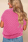 Myosotis Plain Corded Knit Mock Neck T Shirt