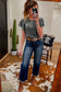Dark Grey Layered Ruffle Short Sleeve Round Neck Top