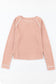 Apricot Pink Textured Round Neck Long Sleeve Top