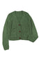 Green Front Pockets Buttons Textured Cardigan