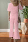 Ashleigh Blue Acid Wash Star Patched Rolled Trim Pants Set