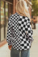Green Checkerboard Flap Pocket Button Front Shacket