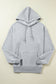 Black Fleece Lined Kangaroo Pocket Drawstring Chunky Hoodie