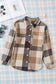 Plaid Khaki Buttoned Long Sleeve Jacket