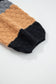 Khaki Color Block High Neck Baggy Sweater
