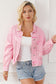 Pink Rivet Studded Denim Jacket