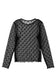 Black Star Print Mesh Sheer Slim Long Sleeve Top